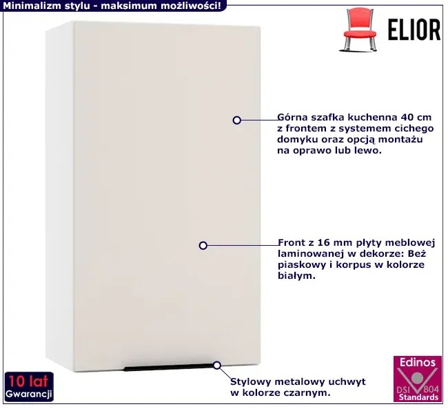 Górna szafka kuchenna 40 cm beż piaskowy L7-W87