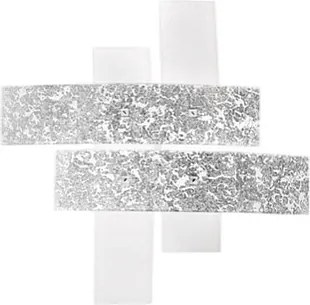 Lampa sufitowa Lara Small z białego szkła i srebrnych detali, 50x50 cm, 2xE27 max 52 W, IP20, nowoczesny styl