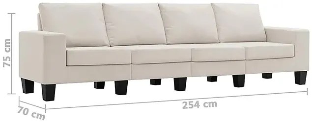 4-osobowa kremowa sofa z poduszkami - Lurra 4Q