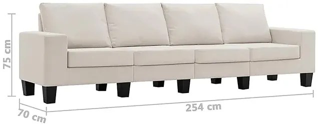 4-osobowa kremowa sofa z poduszkami - Magnex 4Q