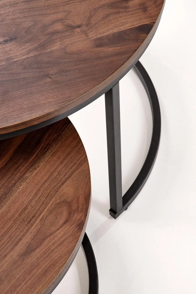 Zestaw 2 ław, 79/47 59/37 orzechowy / czarny JAVA