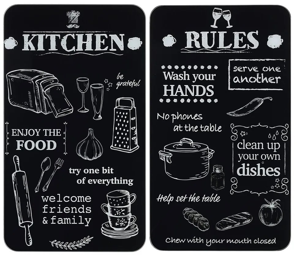 Płyty ochronne na kuchenkę ze szkła hartowanego zestaw 2 szt. 52x30 cm Kitchen Rules – Maximex
