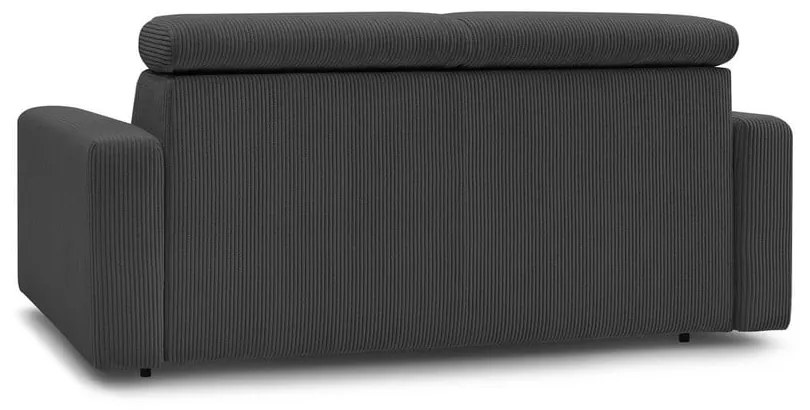 Ciemnoszara sztruksowa rozkładana sofa 195 cm Monaco – Bobochic Paris