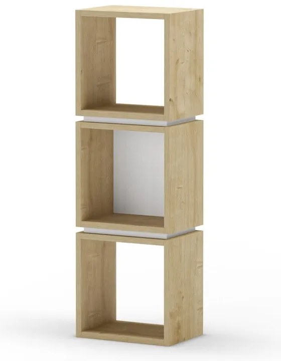 Biały regał w dekorze dębu 32x99,5 cm Lofty – Marckeric
