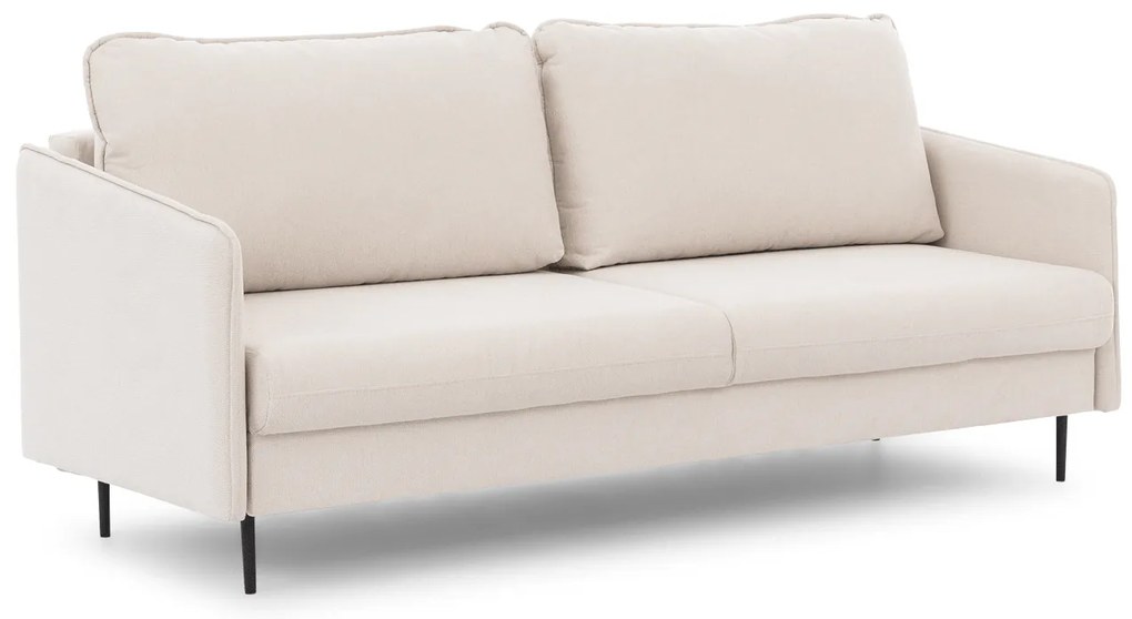 Kanapa z funkcją spania Taila - beżowa plecionka Loft 01 / złote nogi