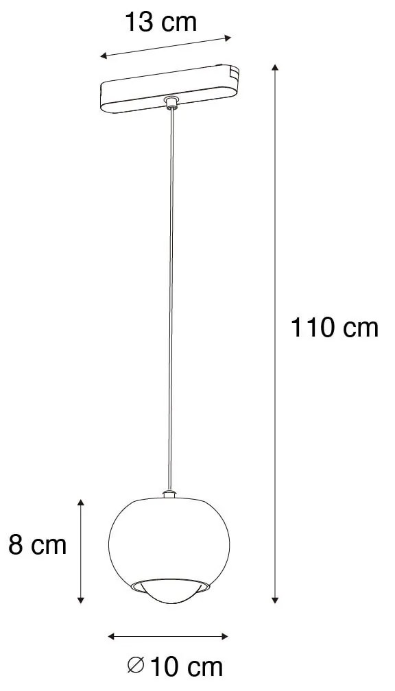 Nowoczesna lampa wisząca czarna do systemu szynowego 1-fazowego z diodą LED - Magnetic Lance