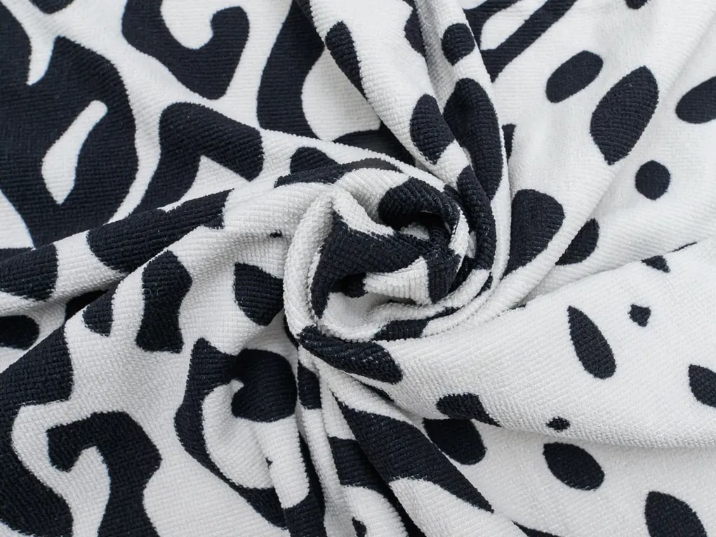 Ręcznik kąpielowy LEOPARD, czarno-biały