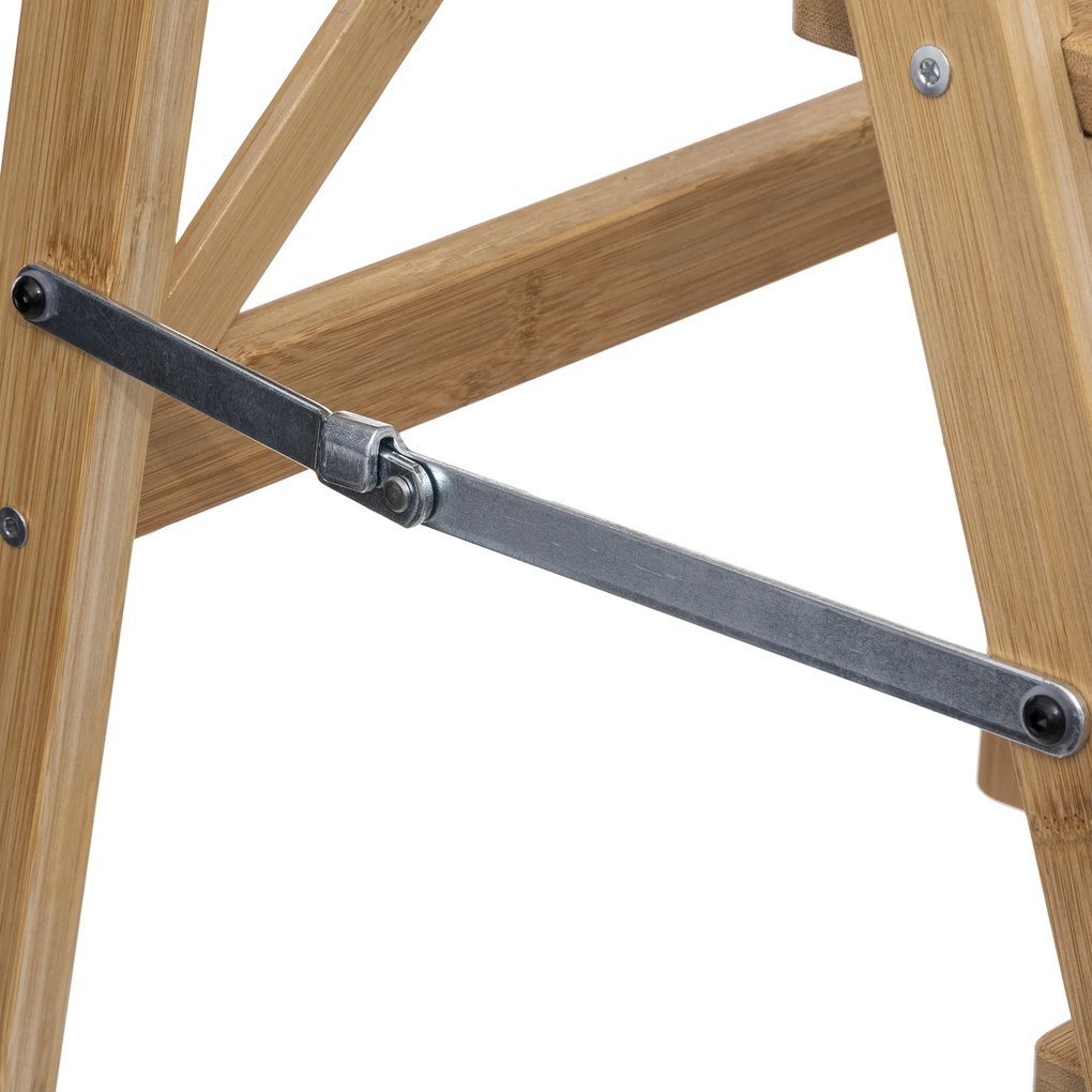 Drabina składana, niska, bambusowa, 3 stopnie, 63,5 cm