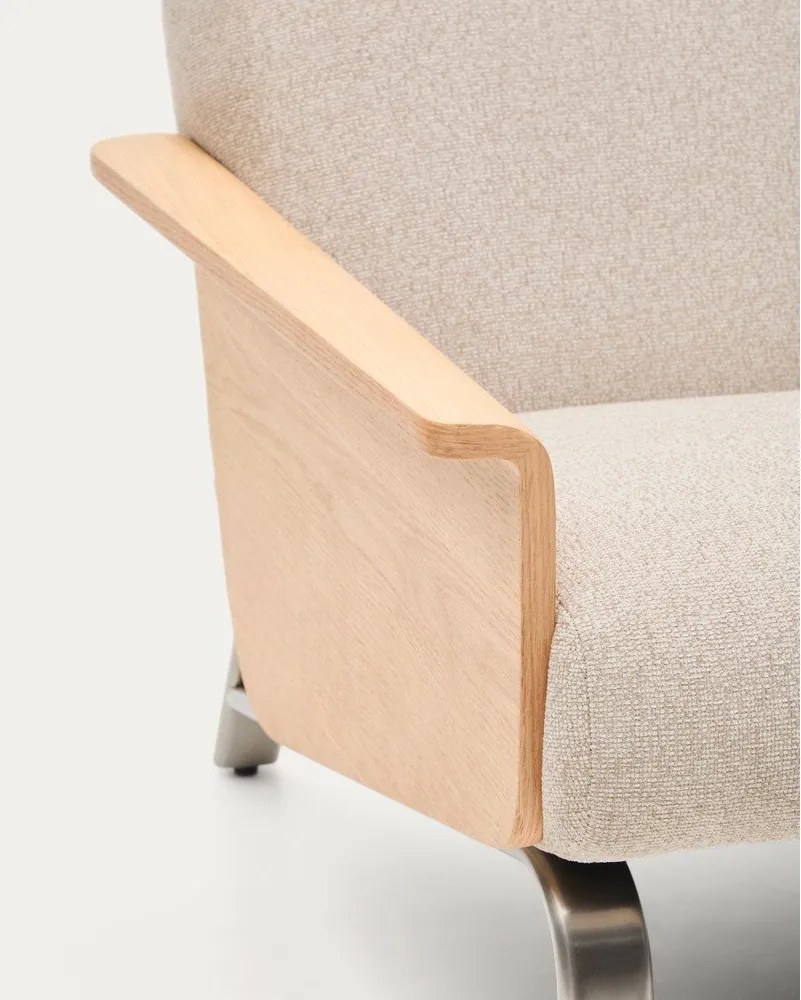 Beżowa sofa z tkaniny szenilowej 165 cm Amsen – Kave Home