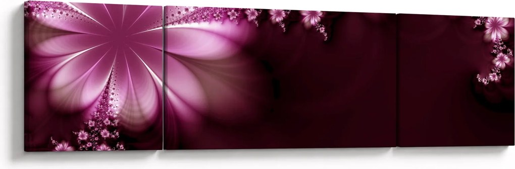 Obraz abstrakcji - kwiaty (170x50 cm)