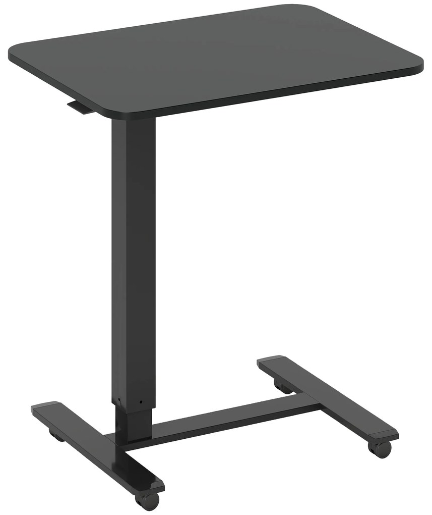 HOMCOM Biurko stojące Regulowane wysokościowo inkl. 4 kółka C-kształt 65 cm x 48 cm x 70-110 cm Czarny