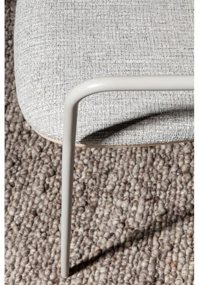 Jasnoszare/w naturalnym kolorze tapicerowane fotele jadalniane zestaw z podłokietnikami Nour – MOME