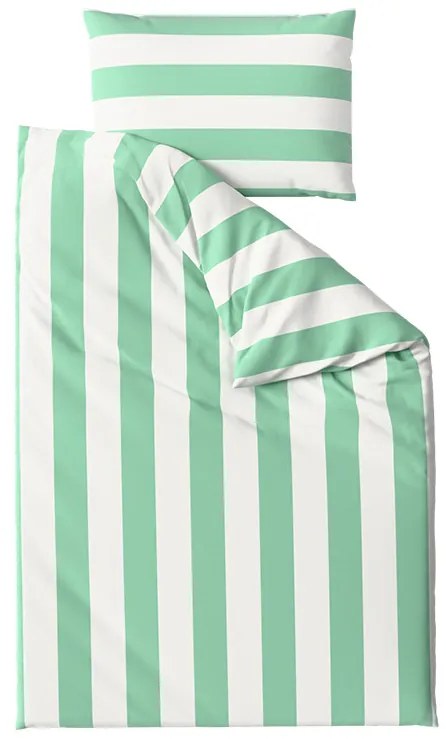 PrzytulneMieszkanie.pl PrzytulneMieszkanie.pl Pościel bawełniana STRIPES biało-zielona Rozmiar pościeli: 70 x 90 cm | 140 x 200 cm