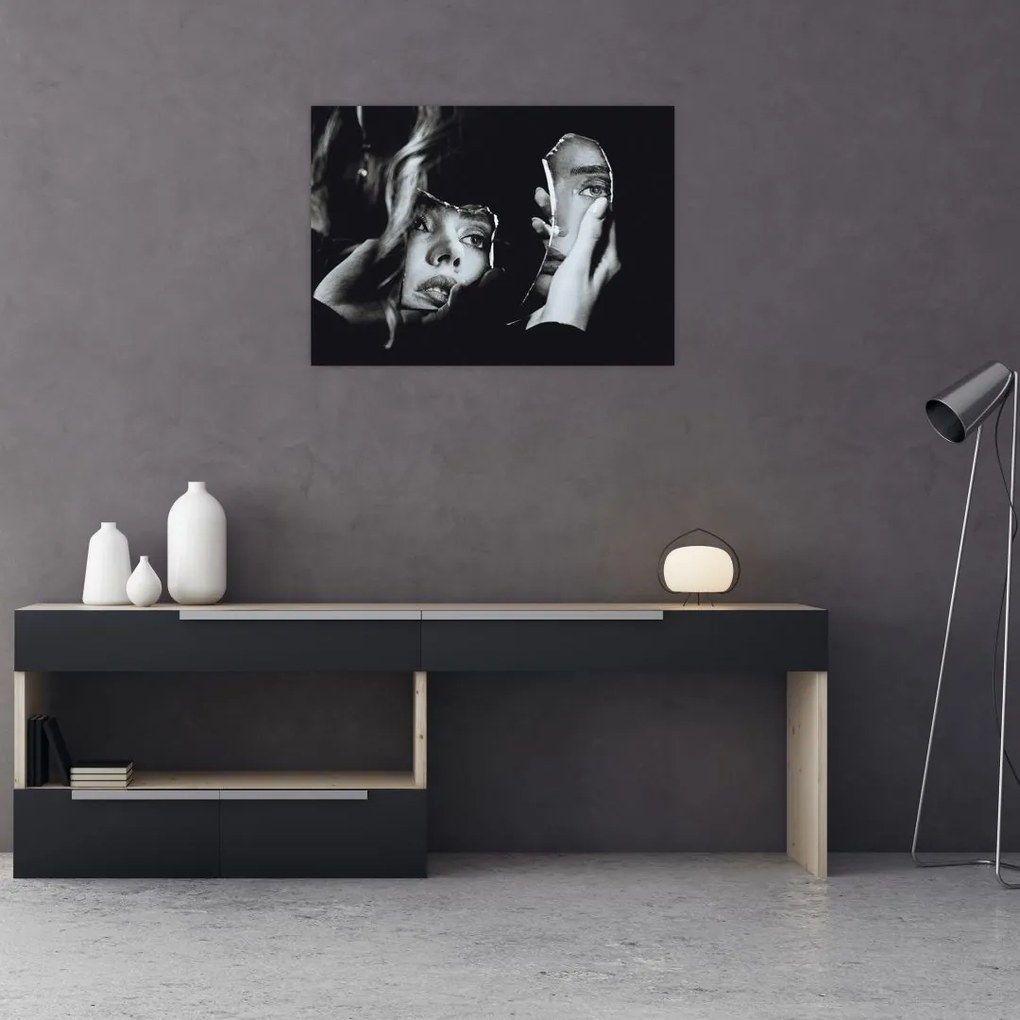 Obraz - Spojrzenie w lustro (70x50 cm)