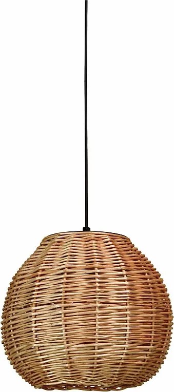 Lampa sufitowa NATURAL w stylu nowoczesnym - wys. 130 cm x ø30 cm - E27 15W - stal i ciemna wiklina - IP20