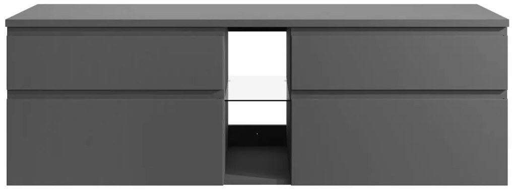 Szafka wisząca pod umywalkę - Szary - 150 cm - MAGDALENA II