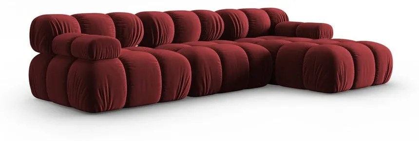 Czerwona aksamitna sofa 285 cm Bellis – Micadoni Home