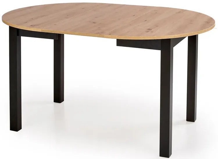 Nowoczesny okrągły stół rozkładany dąb artisan + czarny W9-N79