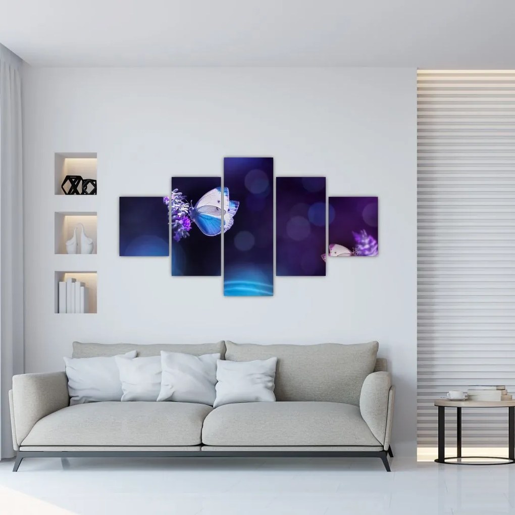 Obraz - Motyle na lawendie (125x70 cm)