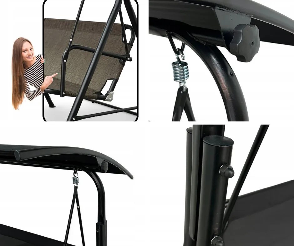 Huśtawka do ogrodu Paloma MAS-4006, wolnostojąca, kolor brąz złoty