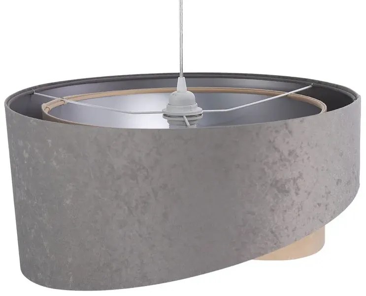 Szaro srebrna lampa wisząca z abażurem 3X EX987 W8-R01
