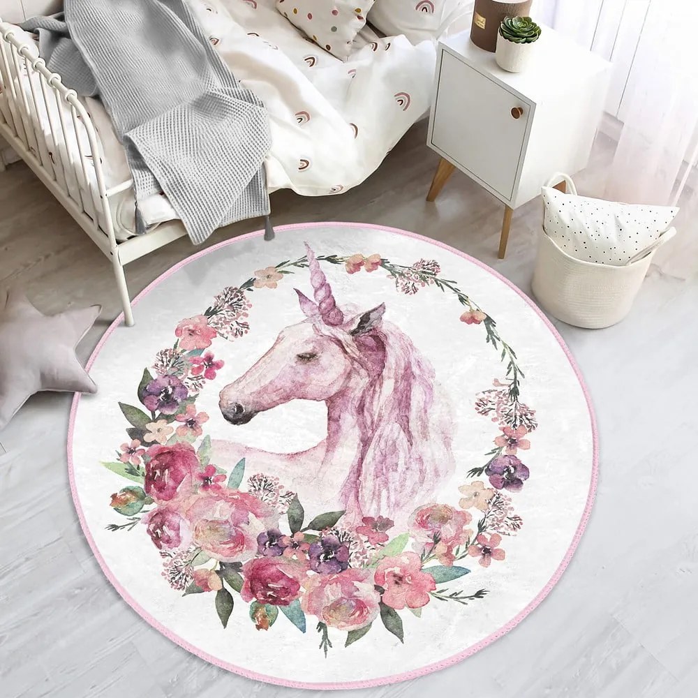 Różowy dywan dziecięcy ø 80 cm Comfort – Mila Home