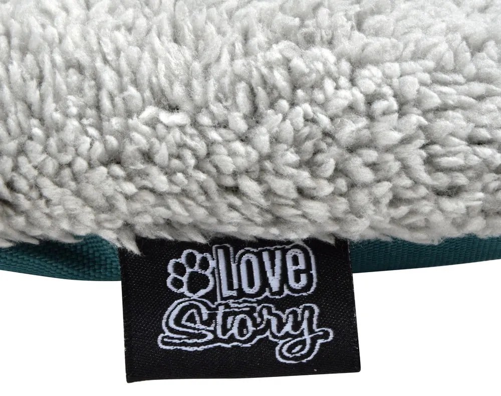 Niebieskie legowisko podróżne dla psów z materiału sherpa 80x50 cm Essentiel – Love Story