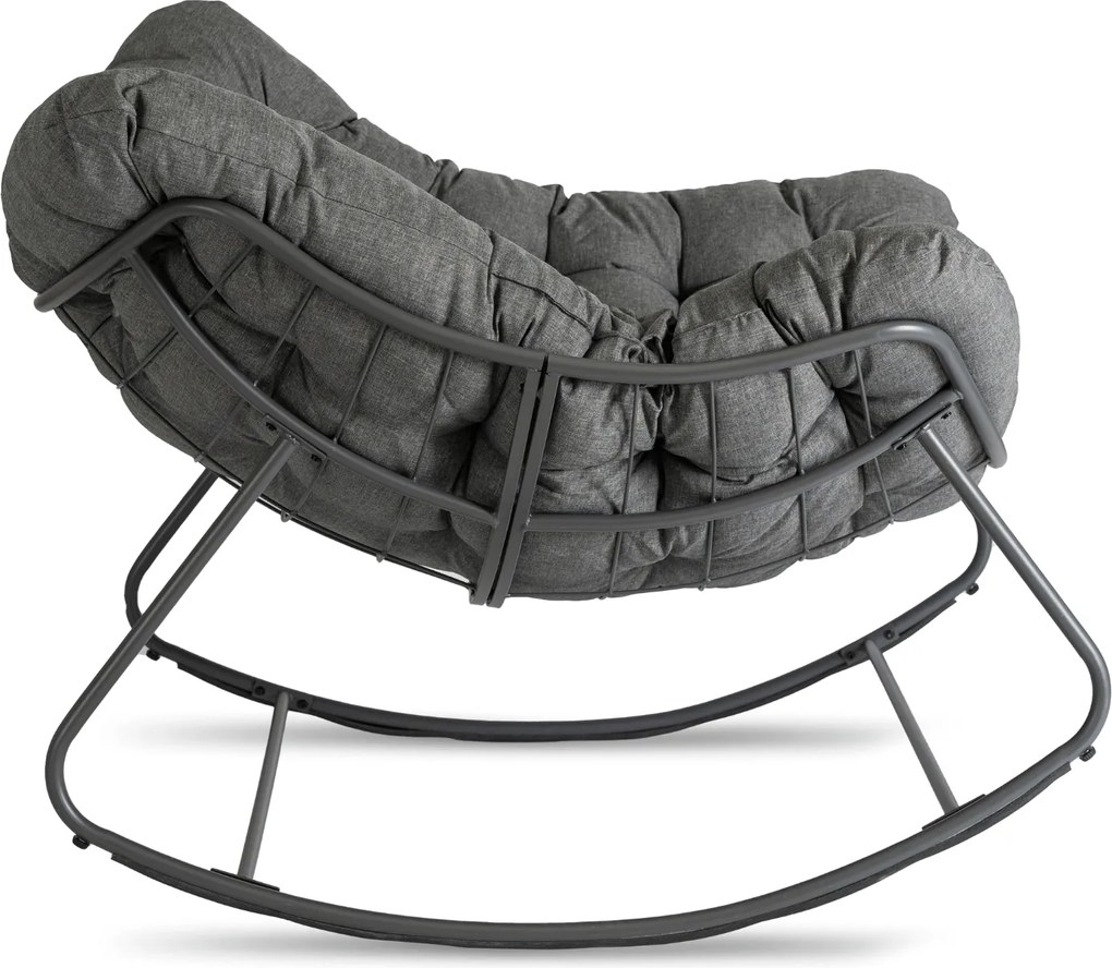 Fotel Bujany Ogrodowy LAREDO na Płozach Wypoczynkowy Szary Nowoczesny