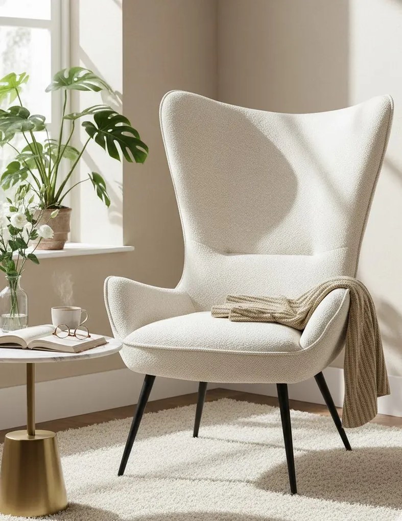 Wypoczynkowy fotel kremowy- W7-F72