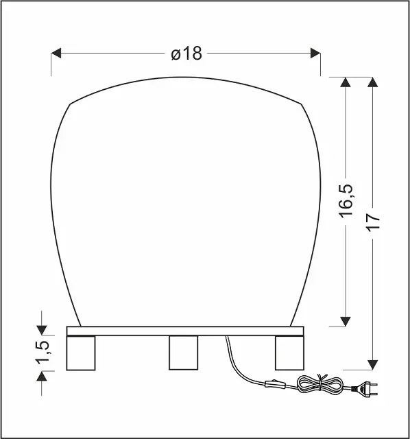 Szklana okrągła lampa stołowa - V045-Idako