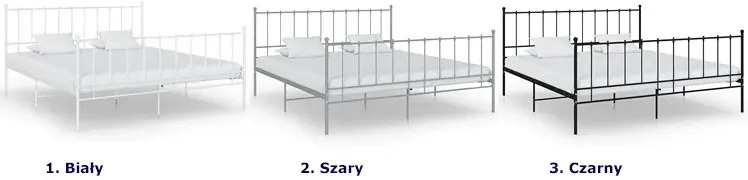 Białe metalowe łózko małżeńskie 200x200 cm - Laxi