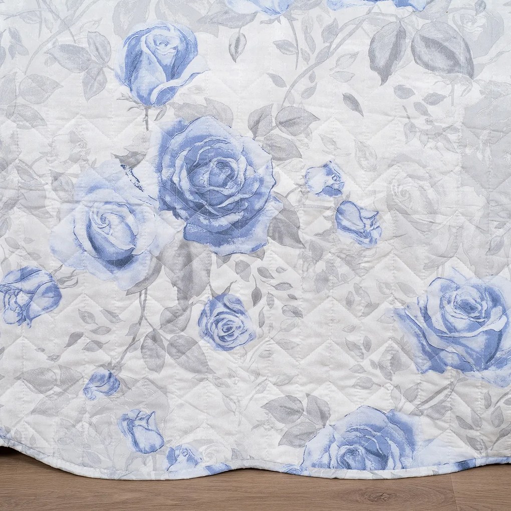 4Home Narzuta na łóżko Roses in blue, 220 x 240 cm+ 2x 40 x 40 cm