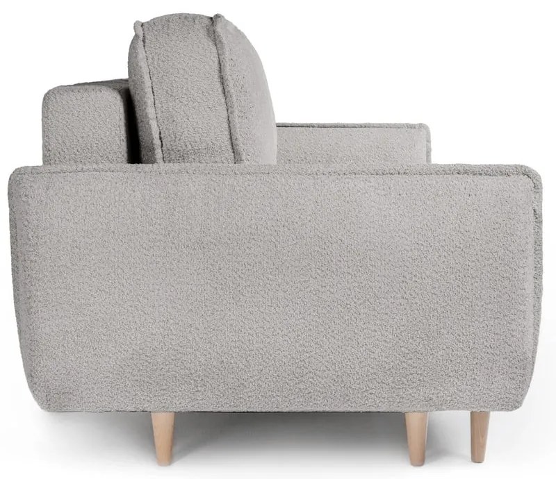Szara rozkładana sofa z materiału bouclé 215 cm Patti – Bonami Selection