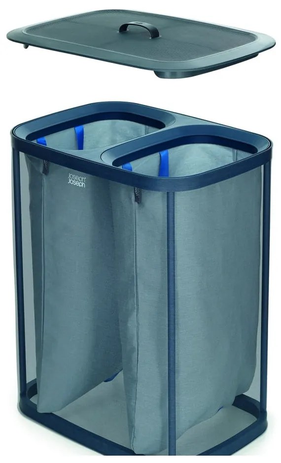 Antracytowy tekstylny/plastikowy kosz na pranie 2x45 l Tota – Joseph Joseph