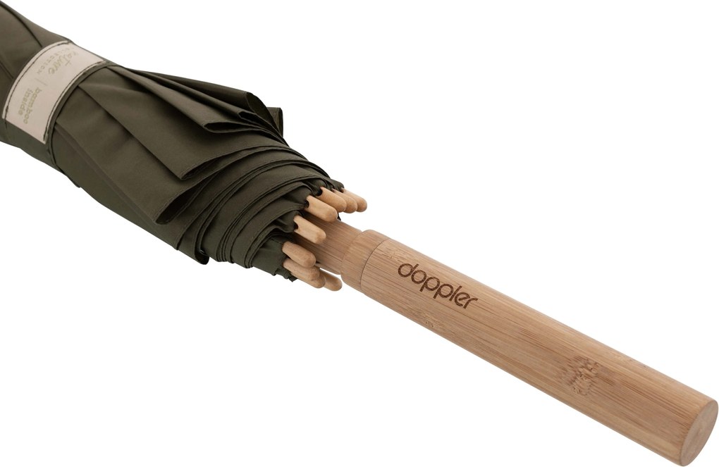 Doppler Nature Long Bamboo Deep Olive parasol składany