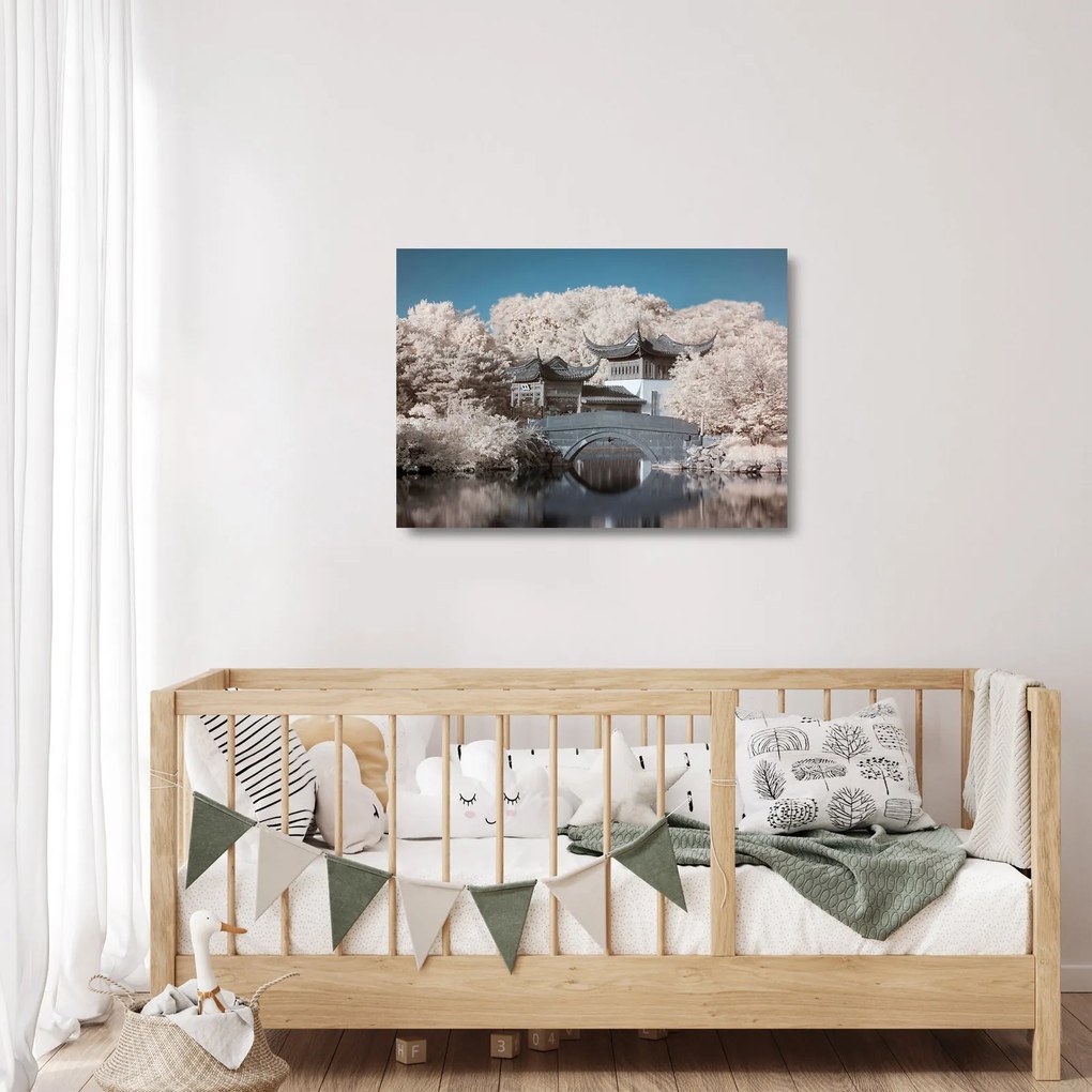 Obraz na szkle - Kwitnące drzewa w Azji (70x50 cm)