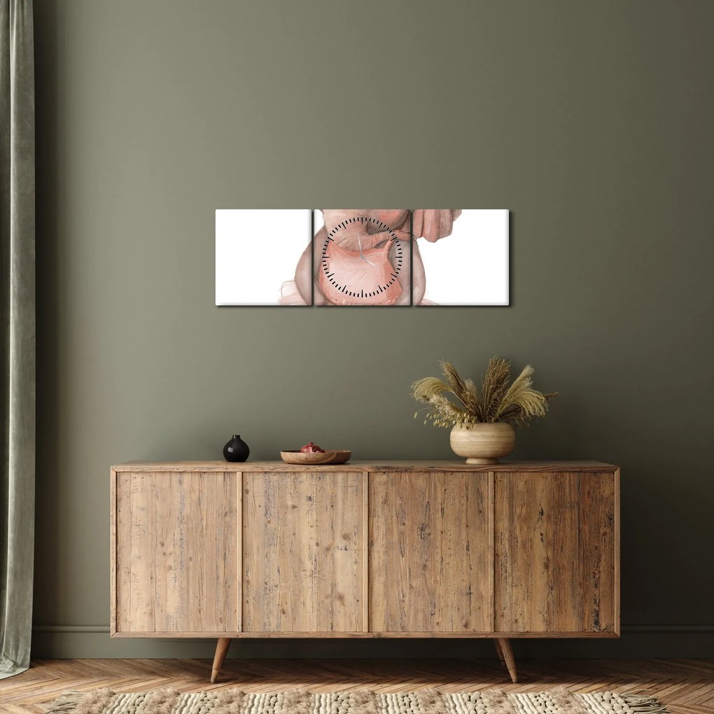 Obraz - Zwierzątko akwarelowe N⁰5 (z zegarem) (90x30 cm)