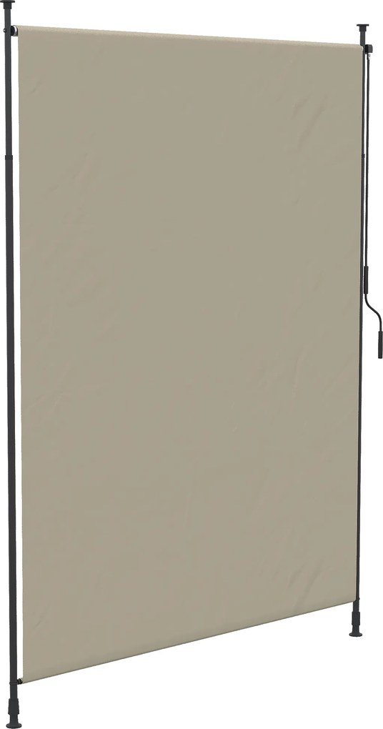 Outsunny Markiza Boczna na Taras Regulowana Wysokość Rama Metalowa Kolor Piaskowy 200x305 cm Dla Kawiarni | Aosom PL