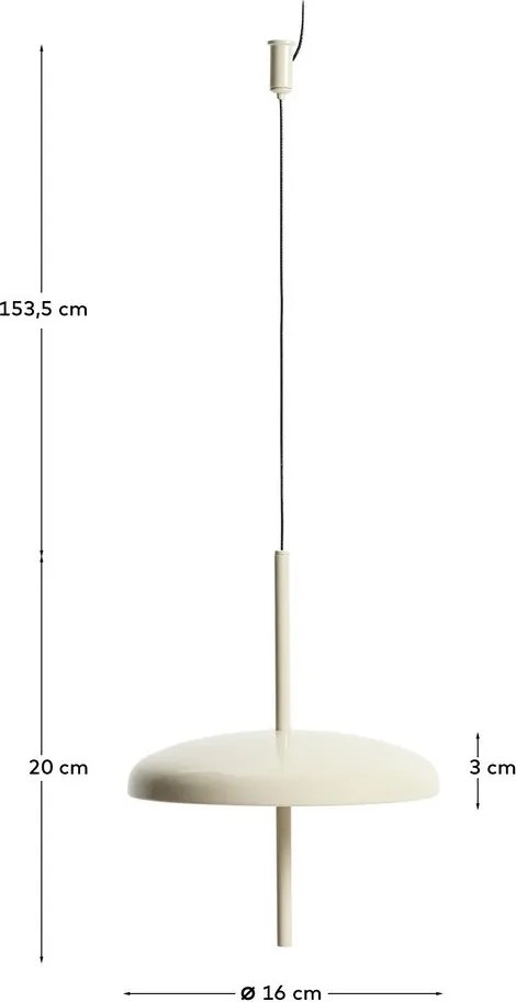 Jasnoszara lampa sufitowa LED ze ściemniaczem z metalowym kloszem ø 16 cm Porte – Kave Home