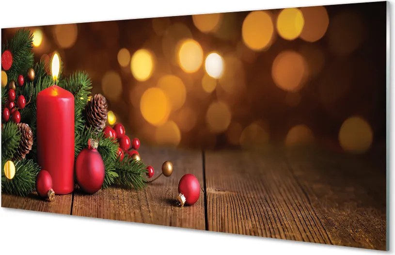 Panel szklany do Kuchni Świeca i Świąteczne Dekoracje