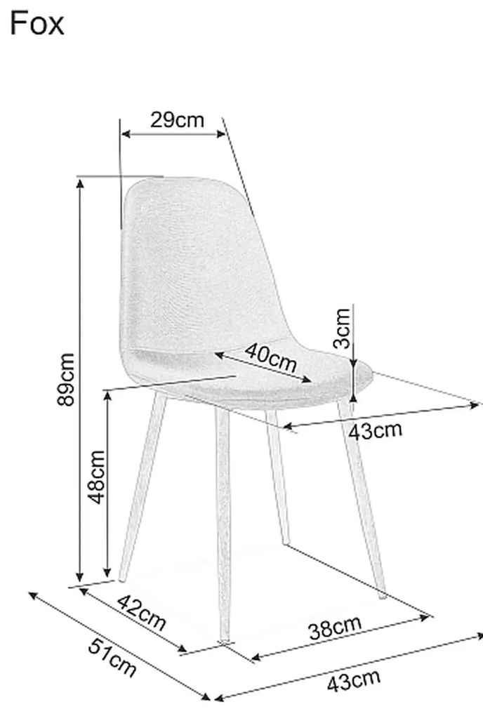 PROMOCJA Szare krzesło FOX z czarnymi nogami II. gatunek