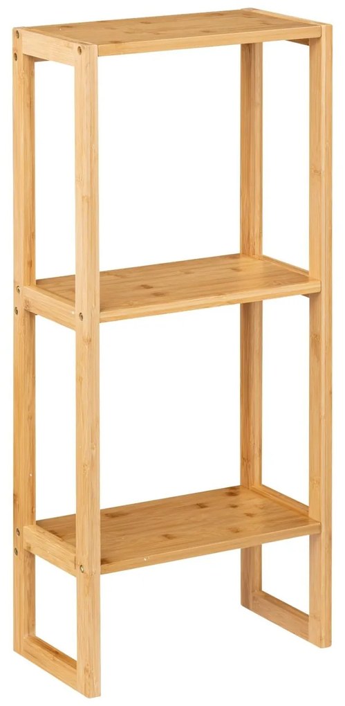 Wąski regał łazienkowy Lab'n Modul, bambusowy, szer. 20 cm