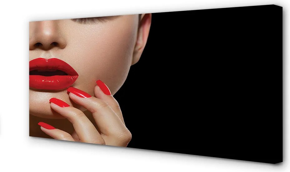 Obraz drukowany na płótnie Czerwień Ust i Paznokci