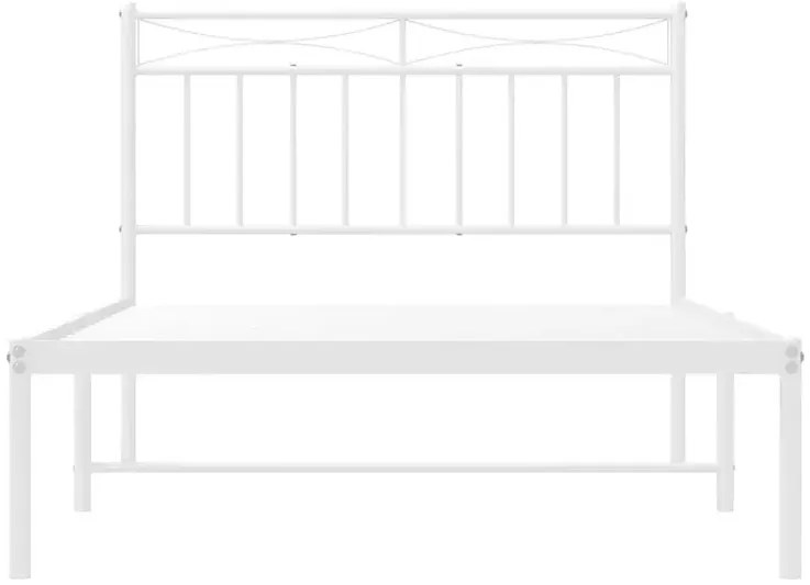 Białe loftowe łóżko metalowe 100x200 cm R4-H47