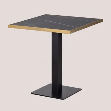 Kwadratowy Stolik Barowy 70x70 Cm Z Gresu Livanto Czarna - Sklum