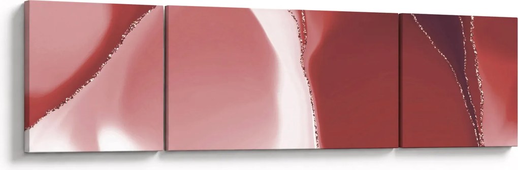 Obraz - Czerwony abstrakcyjny kwiat N⁰3 (170x50 cm)