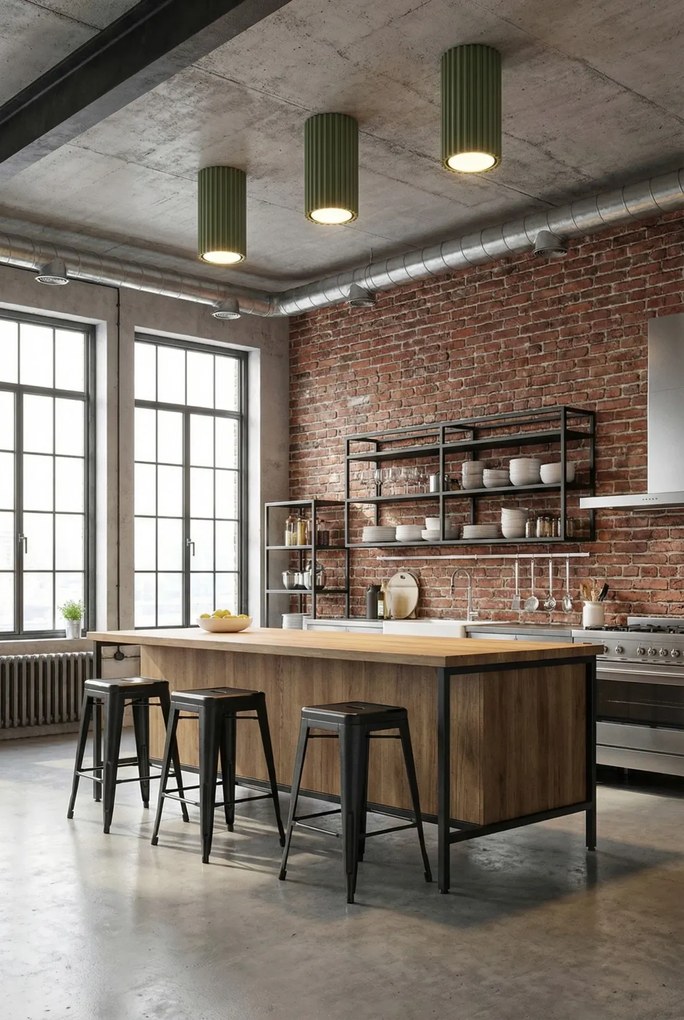 Oliwkowy splot w loftowym stylu 20cm - D292 T9-B62