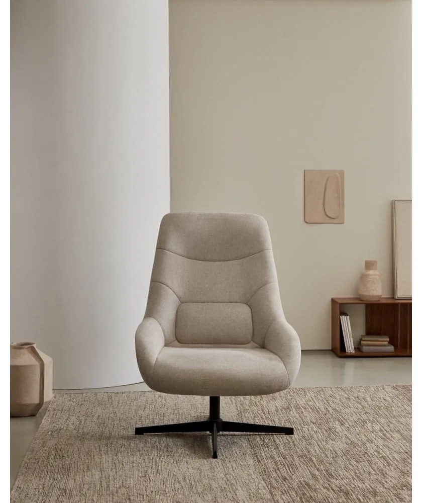 Musztardowy fotel z materiału bouclé Celida – Kave Home