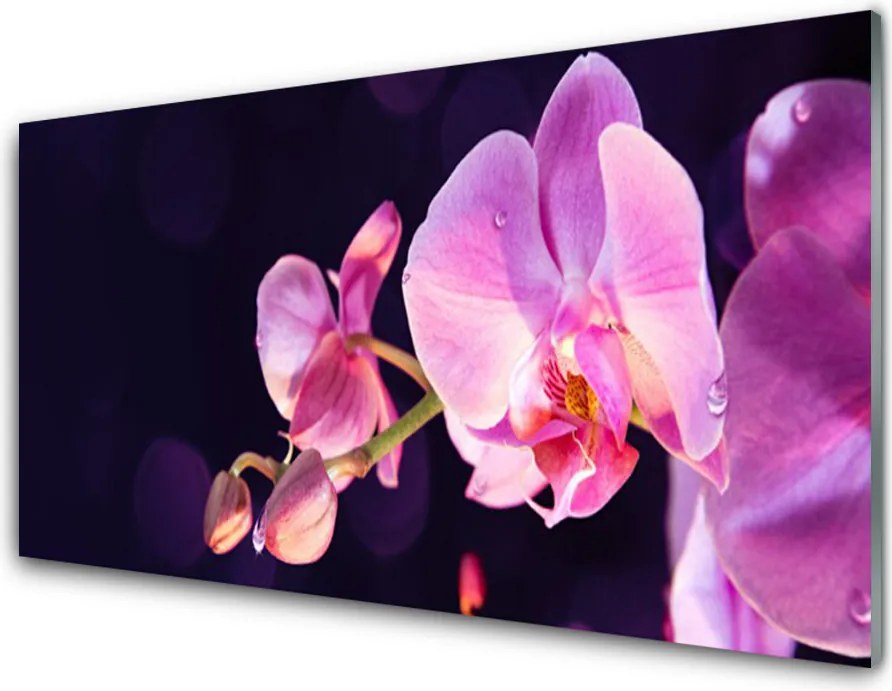 Panel Szklany do Kuchni Kompozycja Kwiatów I Liści