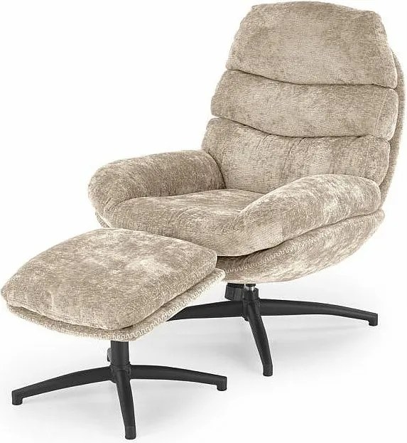 Fotel DARIO beżowy z podnóżkiem